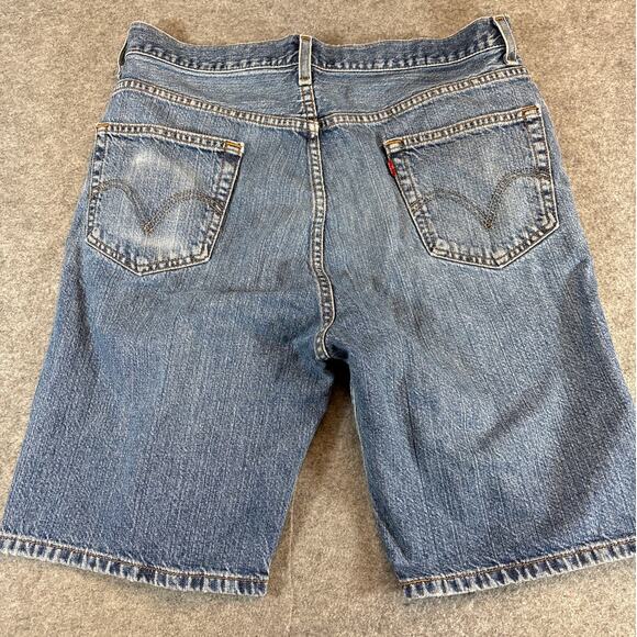 Vintage 90s Levis 505 Shorts Mens Size 36 Blue Denim Regular Fit Light Wash - Picture 5 of 6
